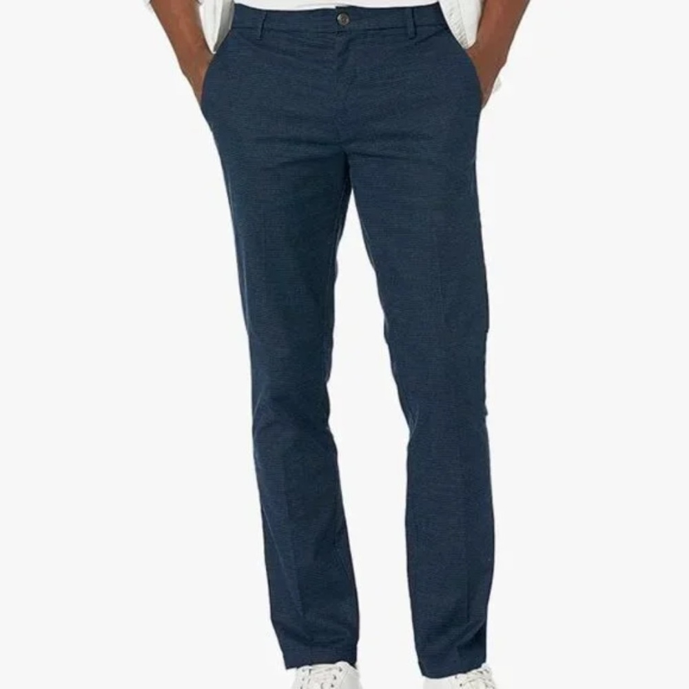 Goodthreads slim‎ fit wrinkle free comfort stretch chino navy houndstooth 32x30